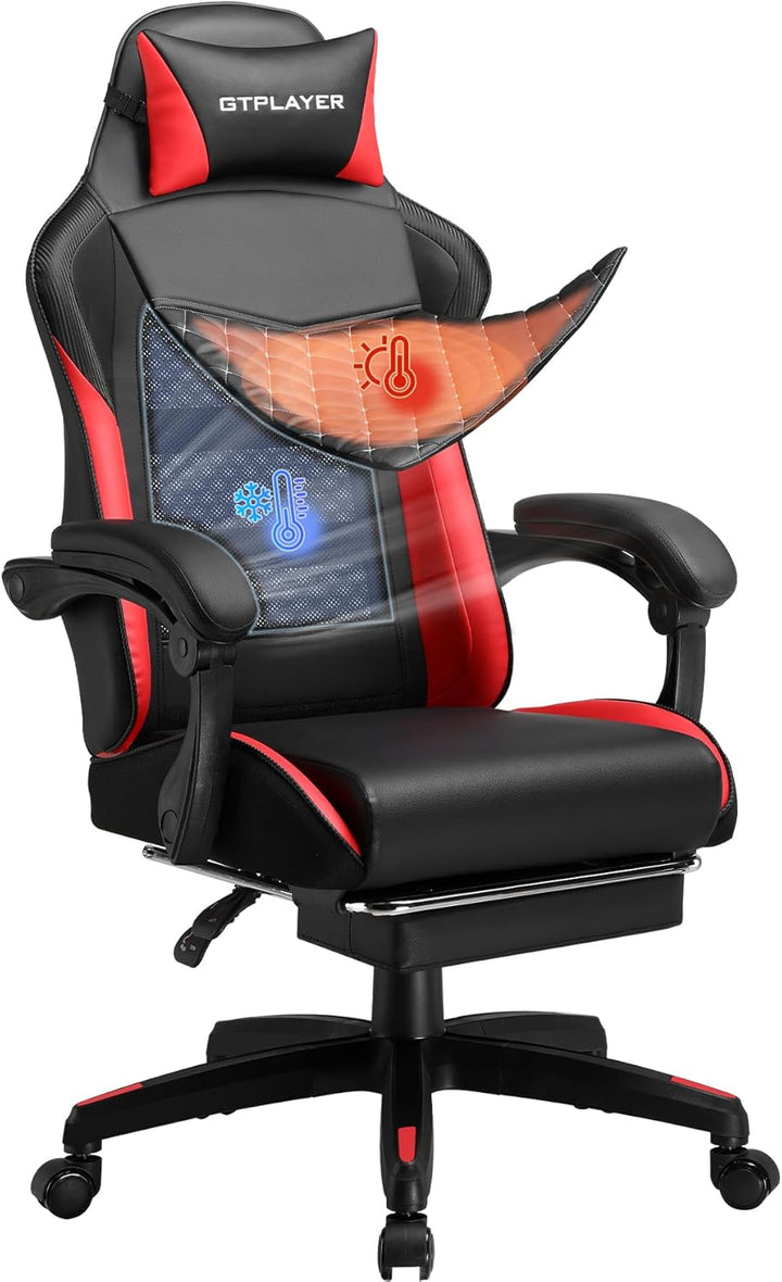 GTPLAYER Gaming Stuhl, Gaming Chair, Ergonomischer Höhenverstellbarer Bürostuhl, Zweckmässig für Win