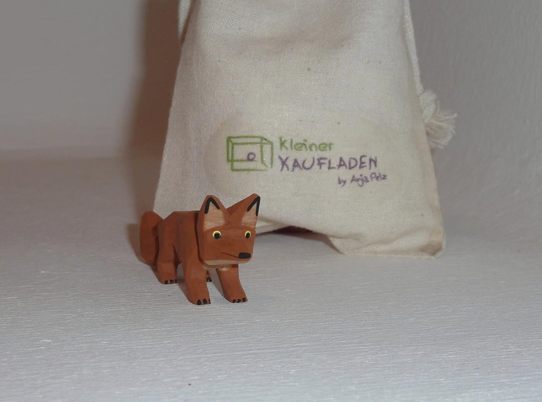 Lotte Sievers-Hahn Fuchs laufend mit Baumwollbeutel Krippenfigur