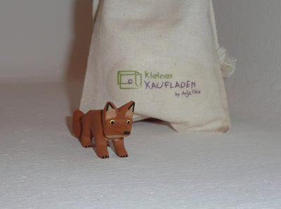 Lotte Sievers-Hahn Fuchs laufend mit Baumwollbeutel Krippenfigur