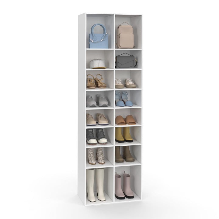 IDMarket - Schuhregal 16 Fächer weiss