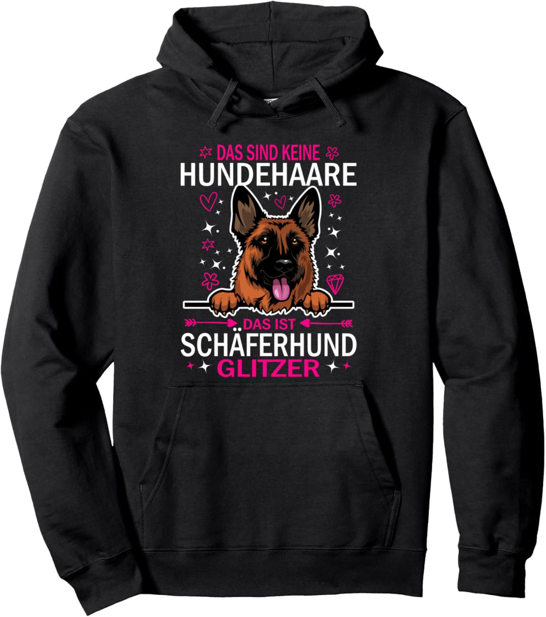Deutscher Schäferhund Glitzer Hund Damen Hunde Spruch Pullover Hoodie