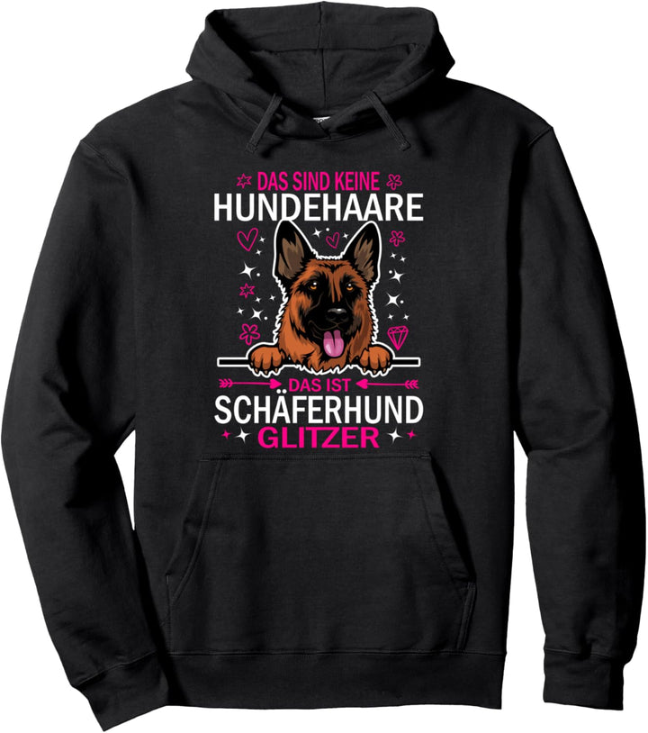 Deutscher Schäferhund Glitzer Hund Damen Hunde Spruch Pullover Hoodie