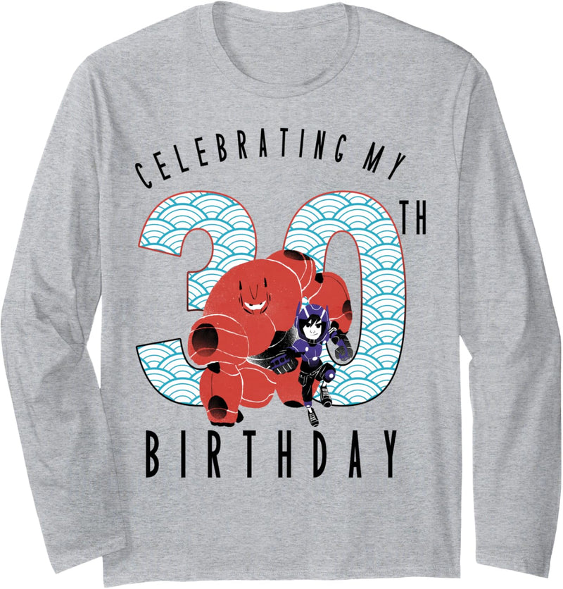 Disney Big Hero 6 Baymax Hiro 30th Birthday Langarmshirt