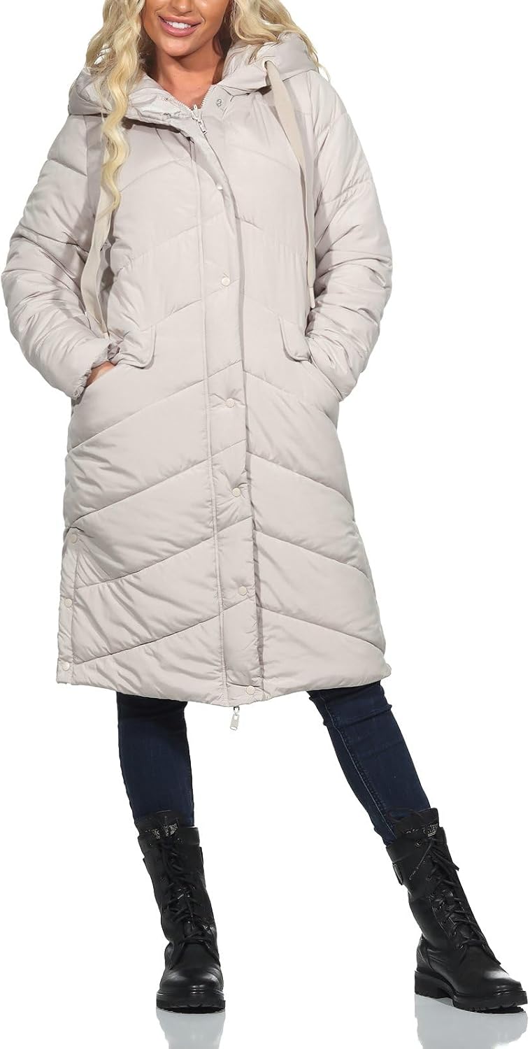 Hailys Damen Steppmantel Ca44rlotta mit Kapuze L Cream, L Cream