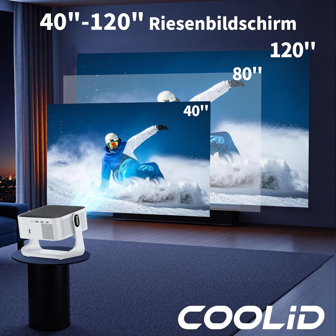 Beamer Kompatibel mit Netflix 2026 Neuer 4K Projektor mit 5G WiFi 6 und Bluetooth 5.4 Tragbarer Beam