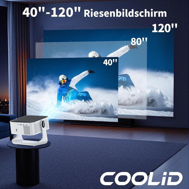Beamer Kompatibel mit Netflix 2026 Neuer 4K Projektor mit 5G WiFi 6 und Bluetooth 5.4 Tragbarer Beam