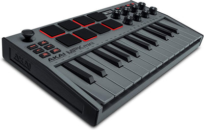 AKAI Professional MPK Mini MK3 – 25-Tasten USB MIDI Keyboard Controller, 8 hintergrundbeleuchtete Dr