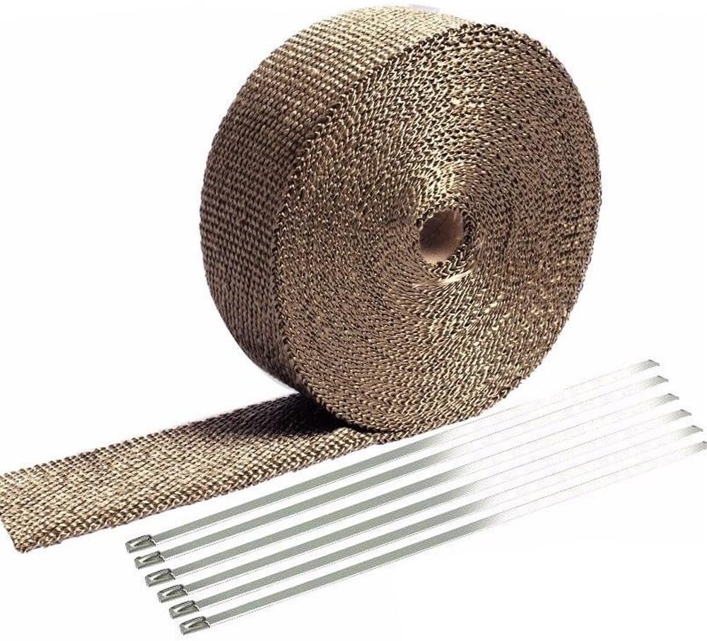 Mintice 5CM X 10M Fiberglas Titan Hitzeschutzband Auspuffband Auspuff Hitze Wickel Schild Hülle Auto