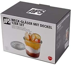 APS 82312 Original 12er Set WECK Gläser 140 ml mit Deckel, Ø 6 cm, H: 7 cm, Mini-Sturzform mit Glasd