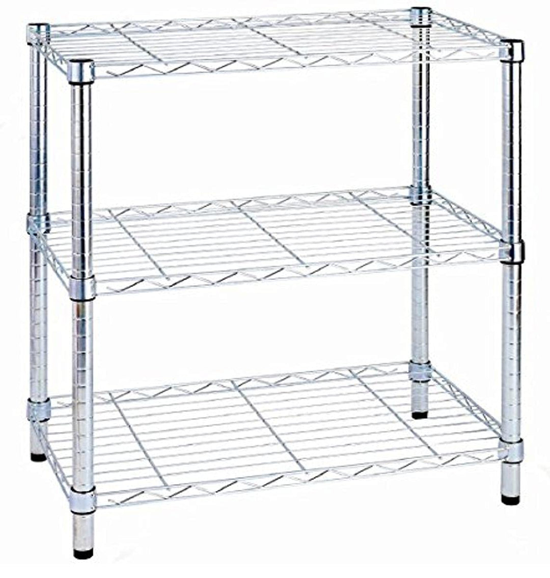 King Home S1775001 Regal verchromt, drei Etagen, silber, 60 x 35 x 90 cm