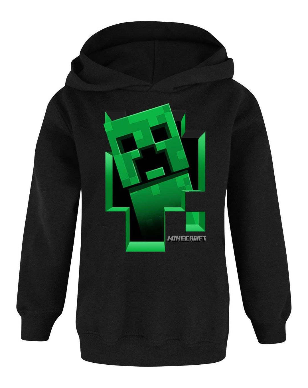 Minecraft Jungen Creeper Hoody Kapazenpullover 9-10 Jahre Schwarz, 9-10 Jahre Schwarz