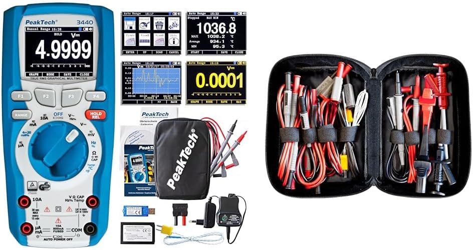 PeakTech 3440 – True RMS Digital Multimeter mit 4.0 Bluetooth & Grafik-Display CAT III 1000 V & Peak