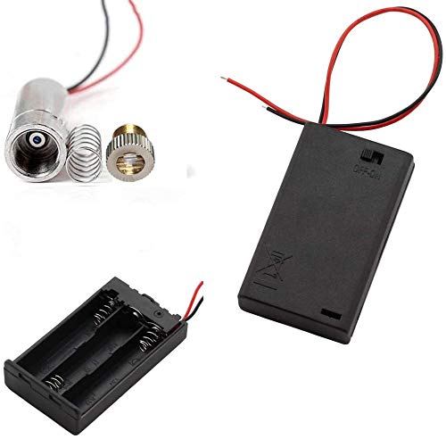 CTRICALVER 1 Stück 520nm 3-5V Grün Laserlinie Modul Diode w/Driver Kunststofflinse+ 1pcs AA Batterie