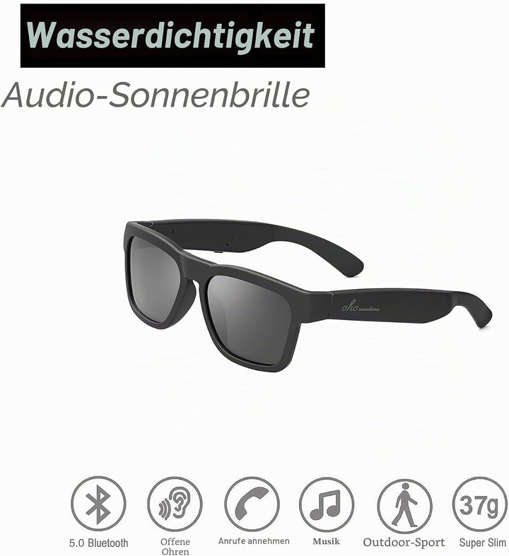 OhO sunshine Audio Sunglasses,Voice Control and Open Ear Style Listen Music and Calls with Volumn UP