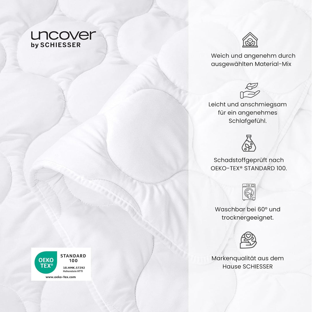 uncover by Schiesser Ganzjahresdecke Chelsea - warm und leicht zugleich, Made IN Europe, Grösse:135