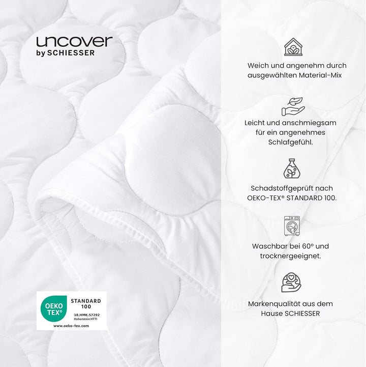 uncover by Schiesser Ganzjahresdecke Chelsea - warm und leicht zugleich, Made IN Europe, Grösse:135