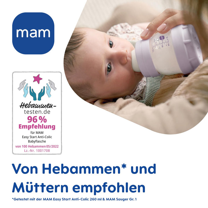 MAM Vorteilspack Starterset Anti-Colic Flaschen Set mit 2 Anti-Colic Flaschen (160 ml & 260 ml) und