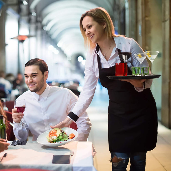 10 x Gastro Tablett, rutschfeste Oberfläche, hoher Rand, Kellnertablett für Café, Bar, Restaurant, Ø
