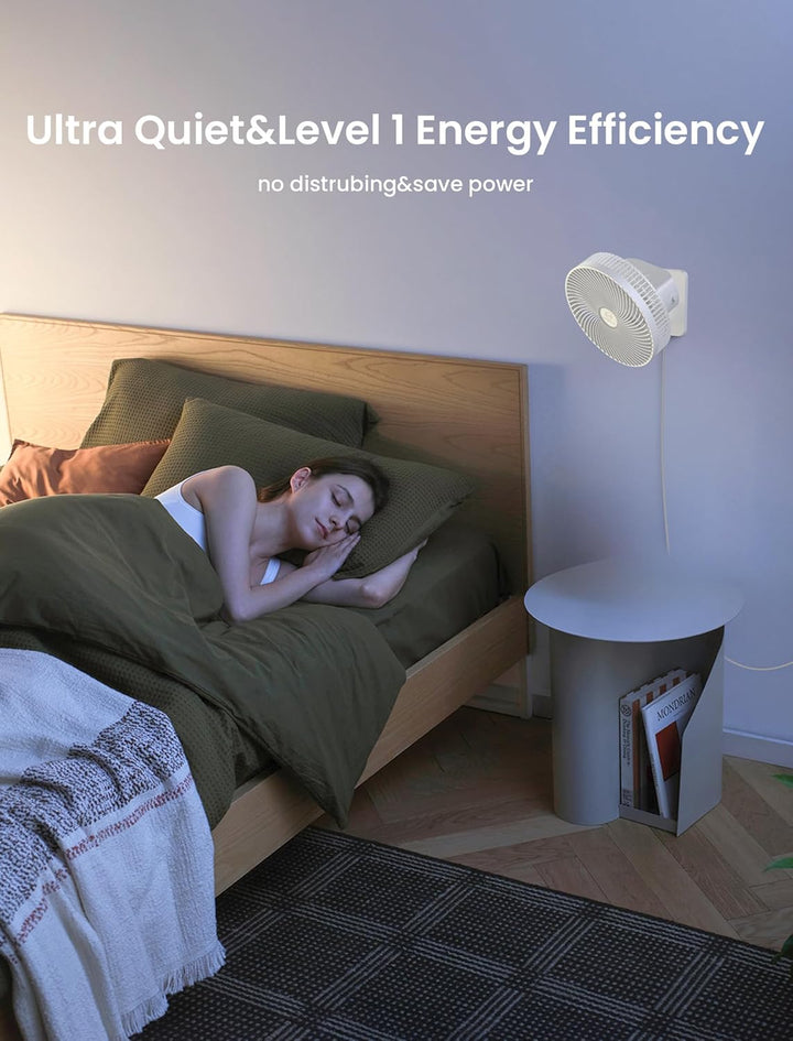 Automatischer Oszillierender Wandventilator, 25,4 cm (10 Zoll), für Schlafzimmer, klein, tragbar, mi