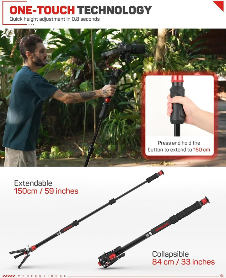 IFOOTAGE Cobra 3 Strike Monopod A150S-III mit K5S Komodo Fluidkopf,Videokopf,Pedal-Lock-Unterbasis M