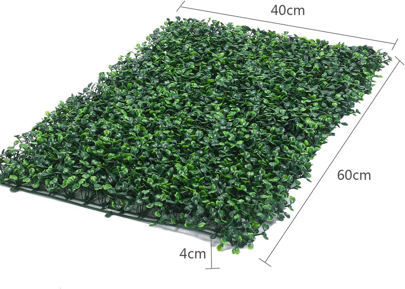 ybaymy 12 Stück Künstliche Hecke Künstliche Pflanzenwand 60 X 40cm Sichtschutz Hecke Künstlich Grün