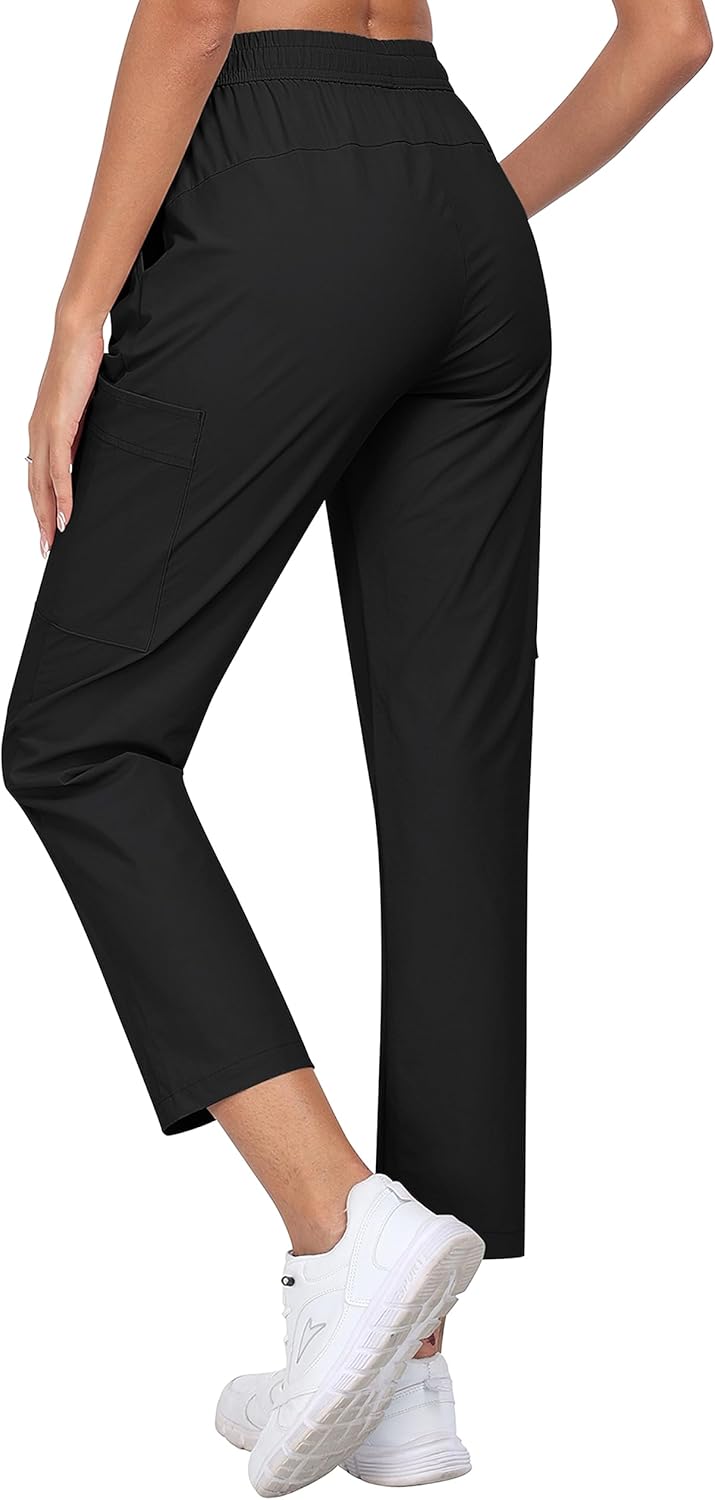 MoFiz Damen Cargohose Leichte Wanderhose Atmungsaktiv Trekkinghose Workout Casual Outdoorhose M Tief