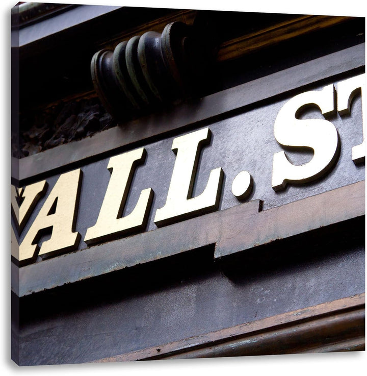 Wall Street in New York, Format: 70x70 auf Leinwand, XXL riesige Bilder fertig gerahmt mit Keilrahme