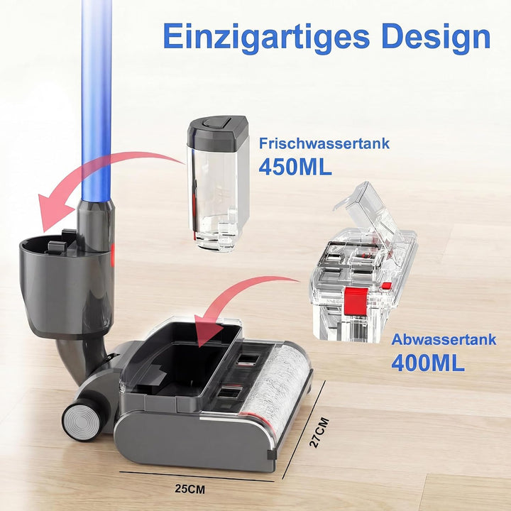 Bürste Wischaufsatz kompatibel für Dyson V7/V8/V10/V11/V15 Staubsauger, 2-IN-1 Elektrischer Bodenwis