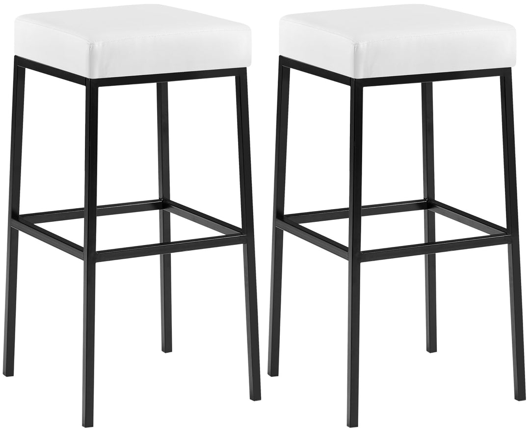 CLP 2er Set Barhocker Montreal Kunstleder I Gepolsterte Stühle Für Bartresen, Farbe:weiss, Gestell F