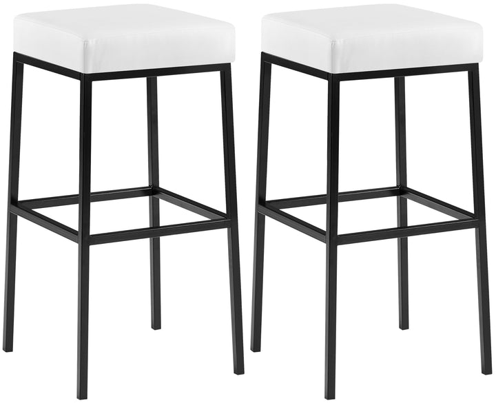 CLP 2er Set Barhocker Montreal Kunstleder I Gepolsterte Stühle Für Bartresen, Farbe:weiss, Gestell F
