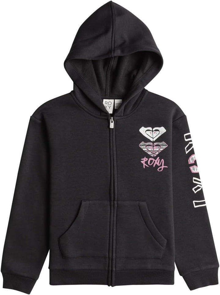 Roxy Mädchen Surf Feeling Zipped Brushed Sweatshirt 4 Jahre Phantom, 4 Jahre Phantom