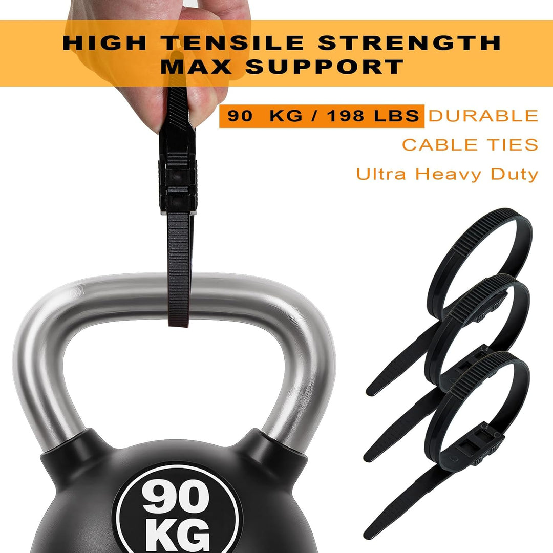 9 * 260mm Doppelsperre Kabelbinder Lang Set Schwarz Nylon UV Beständig Grosser Kabelbinder für Kabel