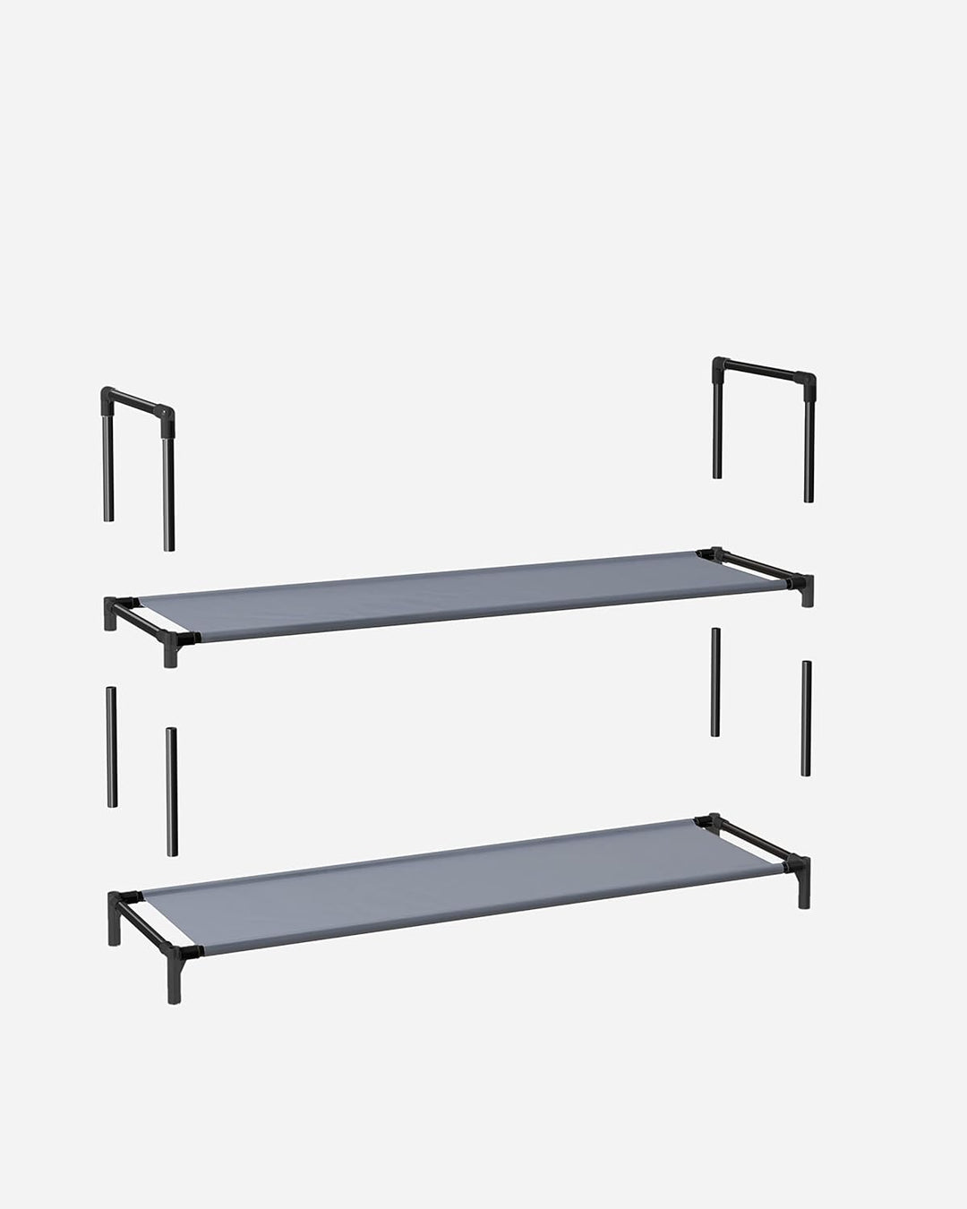 SONGMICS Schuhregal, 10 Ebenen, Schuhablage, Schuhaufbewahrung, schmal, 28 x 45 x 173 cm, Metallgest