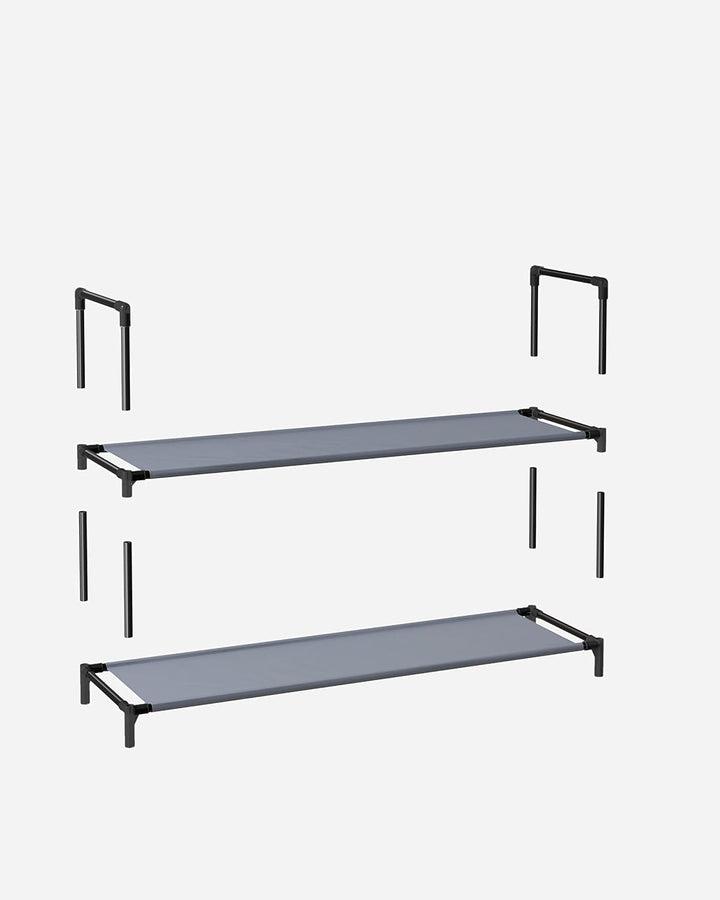 SONGMICS Schuhregal, 10 Ebenen, Schuhablage, Schuhaufbewahrung, schmal, 28 x 45 x 173 cm, Metallgest