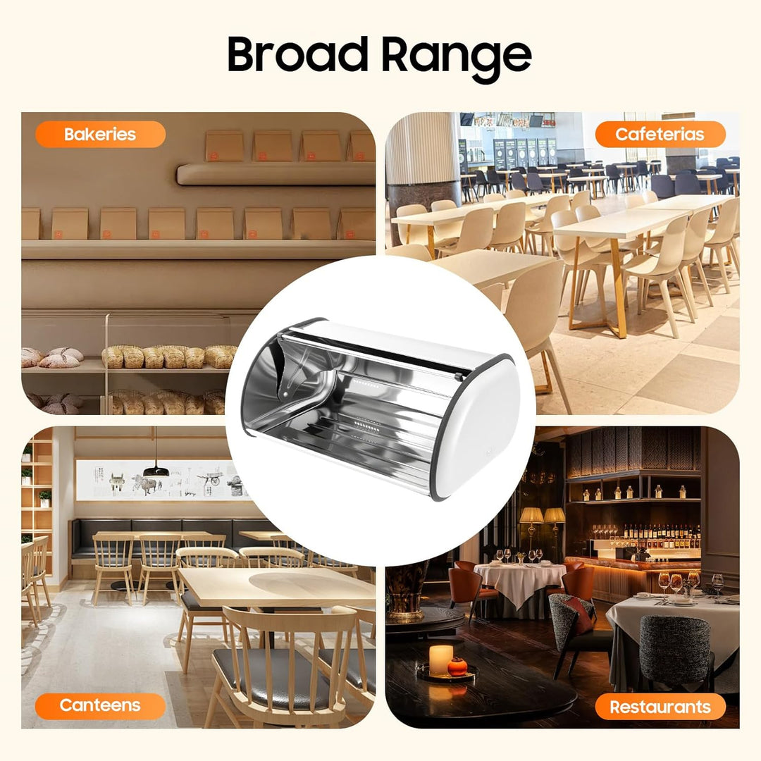 Brotkasten 410 Edelstahl Brotbox mit Rolldeckel Mückenresistente Brotaufbewahrungsbox Brotdose für B
