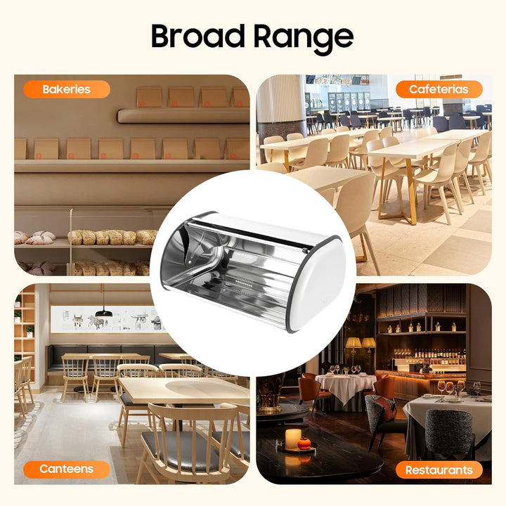 Brotkasten 410 Edelstahl Brotbox mit Rolldeckel Mückenresistente Brotaufbewahrungsbox Brotdose für B