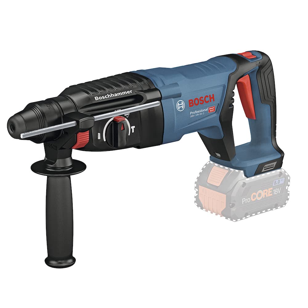 Bosch Professional 18V System Bohrhammer GBH 18V-26 D (ohne Akku, max. Schlagenergie: 2,5 J, Wechsel