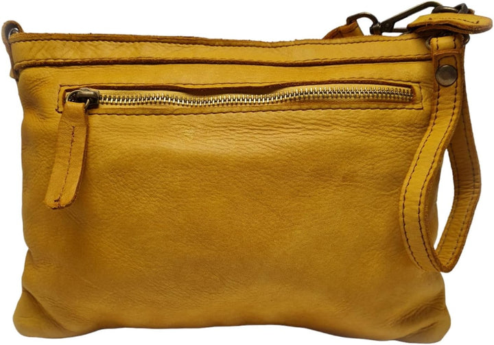 Leder Umhängetasche mit Handgelenkschlaufe, Leder Clutch geflochten,Damen Schultertasche klein, Cros