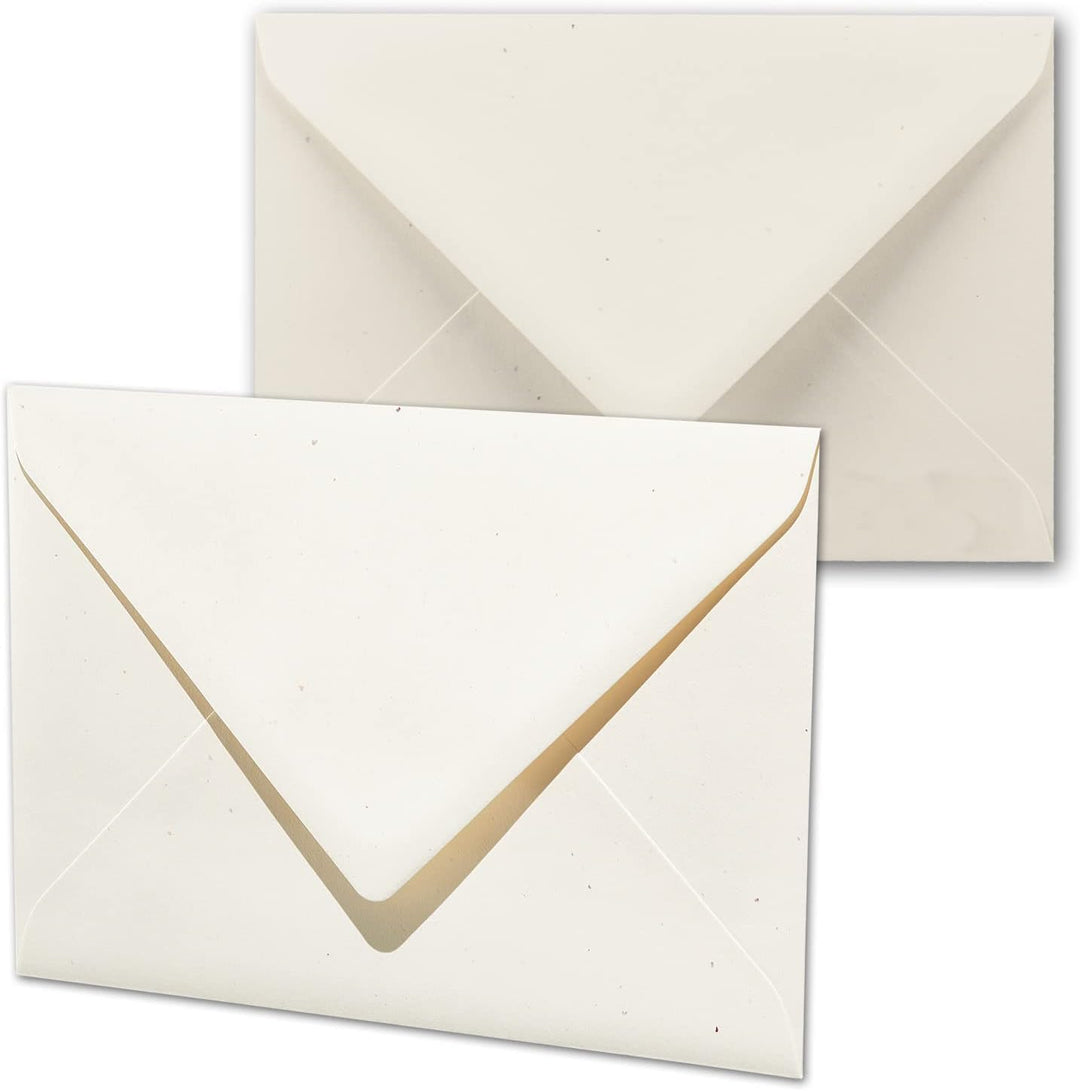 ARTOZ 75 x Briefumschläge DIN B6 - Farbe: tortilla (creme/Eierschalen) - 12,5 x 17,8 cm - mit Nasskl