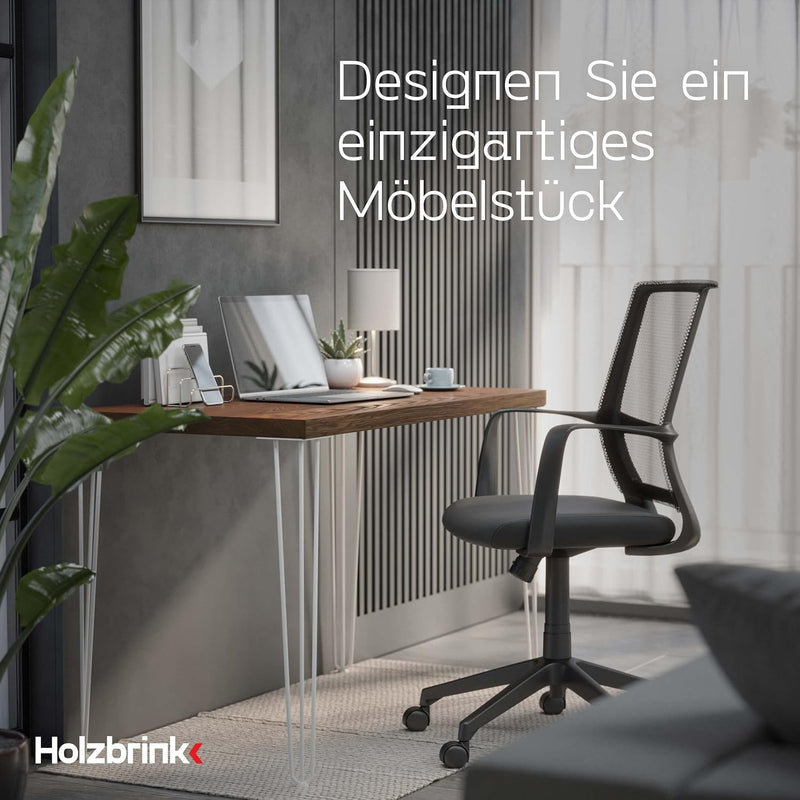 HOLZBRINK - Tischbeine aus Metall | Möbelfüsse | Schreibtischbeine | Metallfüsse | Perfekt für Zu Ha