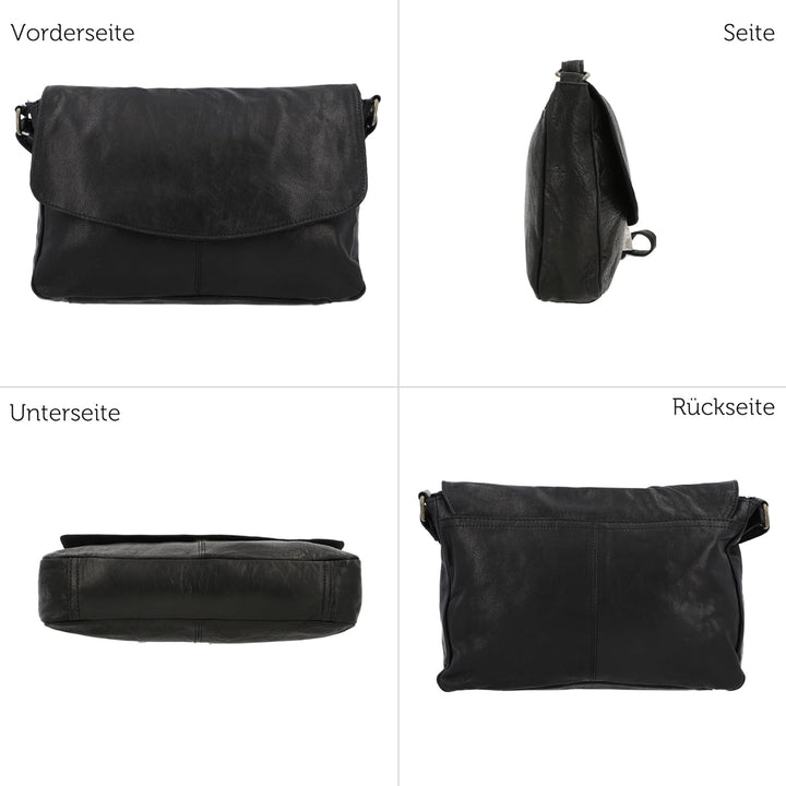 Gusti Handtasche Leder - Maisie Damen Handtasche Schultertasche Umhängetasche Ledertasche klein Schw