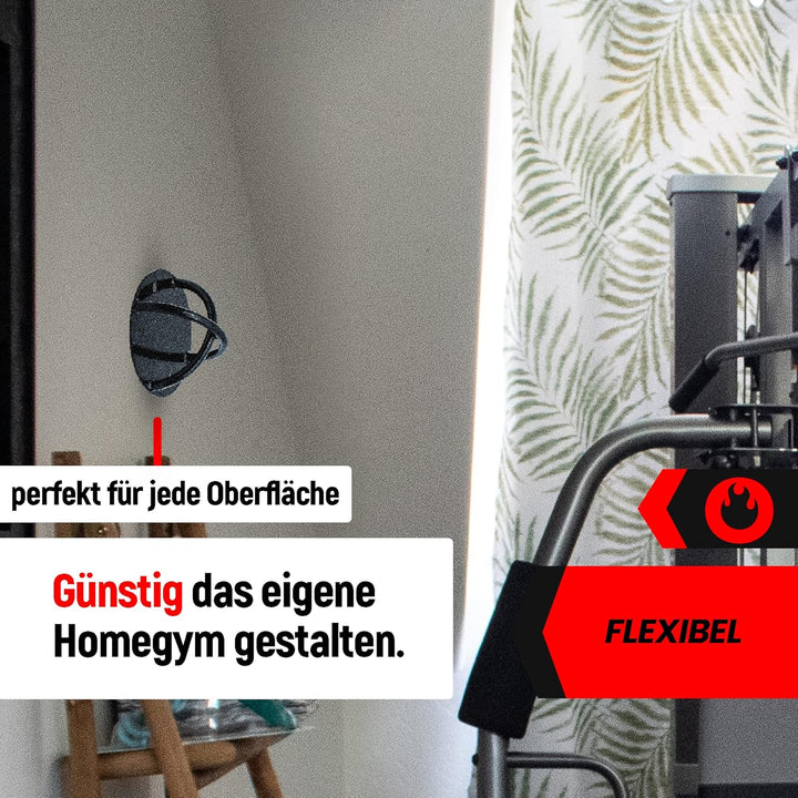 NEOLYMP Edelstahl Wandanker für Fitnessbänder bis 300kg - Wandhalterung, Deckenhaken Schwerlast, Fit