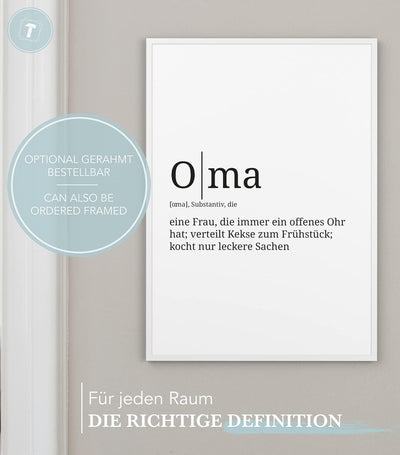 Papierschmiede® Definition: Oma, DIN A1 (59x84 cm), XXL Poster für Wohnzimmer, Schlafzimmer, Küche,