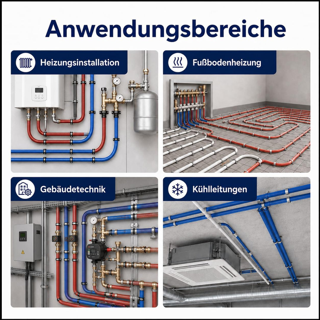 Alu-Verbundrohr (200 m, 16x2 mm) - Mehrschichtverbundrohr für Heizung und Trinkwasser - Korrosionsbe