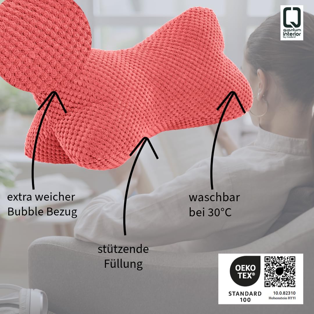 Leseknochen, Lesekissen, Nackenrolle Nackenkissen aus Cord,Stützkissen, Reisekissen mit Struktur,For