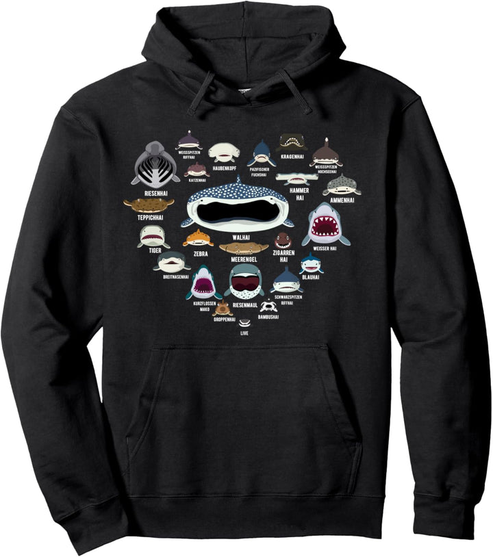 Haiarten Shirt Haie und Haimäuler Pullover Hoodie