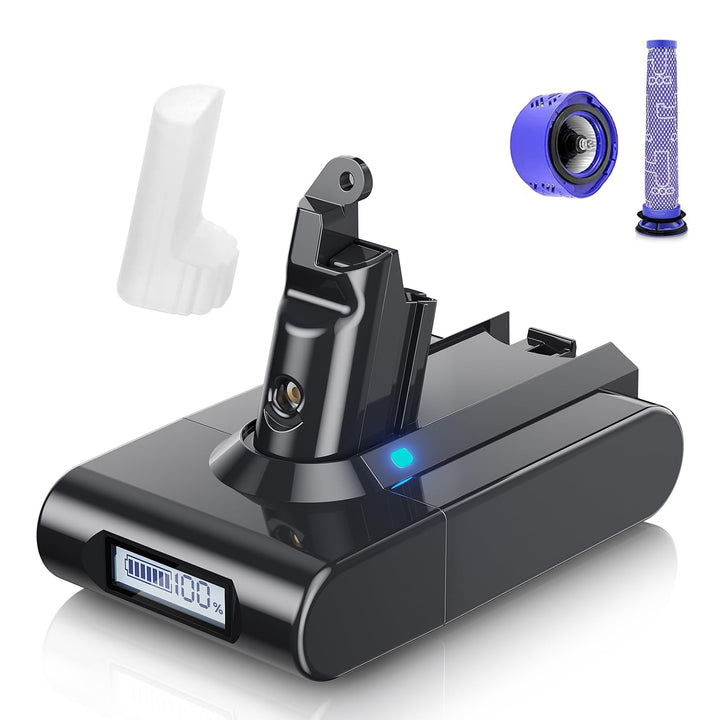 8000mAh V6 Ersatzakku für Dyson V6 Akku mit LCD-Bildschirm Kompatibel mit DC58 DC59 DC61 DC62 DC72 D