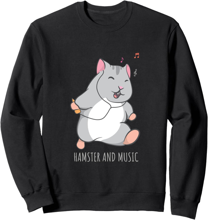 Lustiger Hamster Niedlicher Nager Musiker Sweatshirt