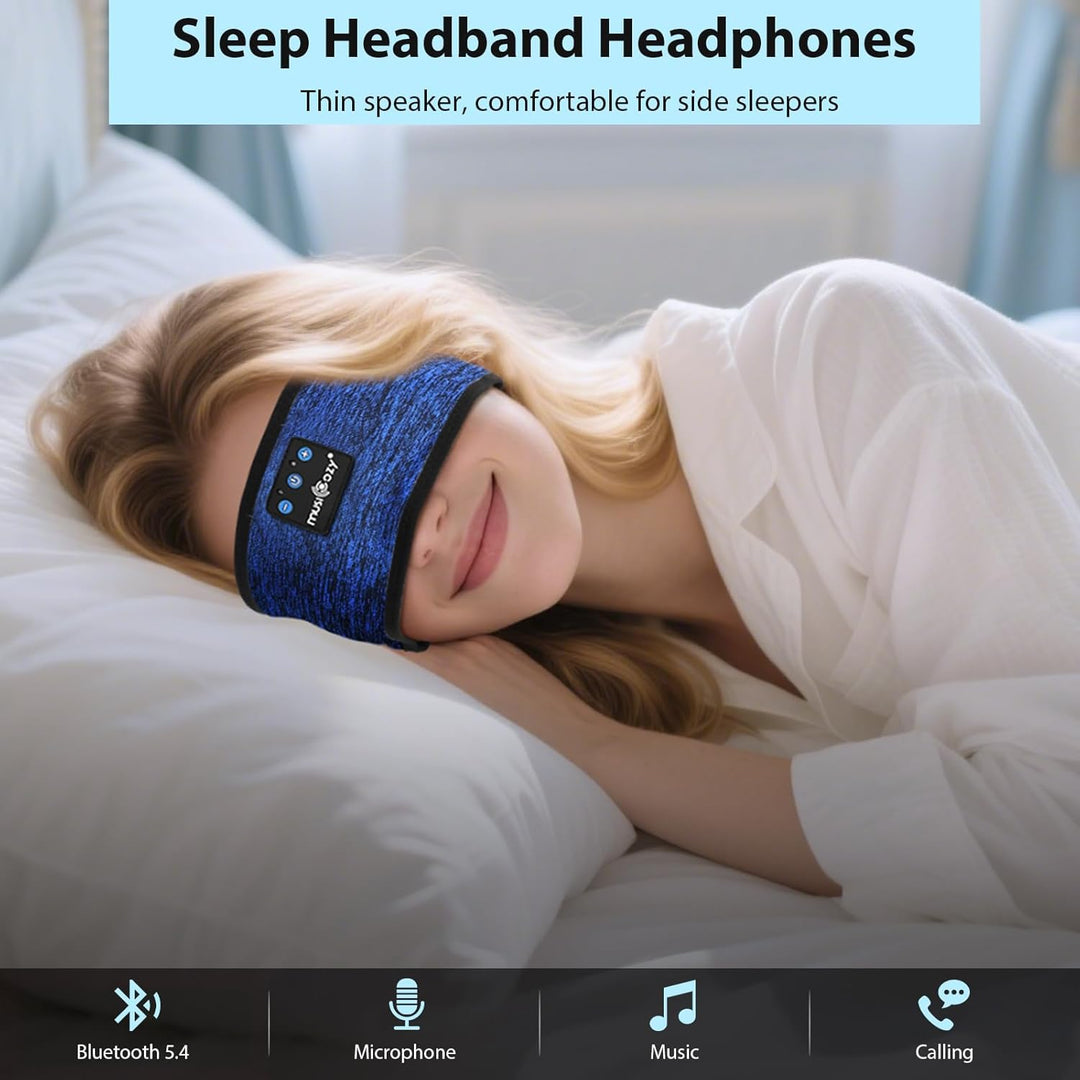 MUSICOZY Schlafkopfhörer Bluetooth 5.4, Bequem &amp; Ultraleicht Stirnband kopfhörer zum Schlafen mit Hi