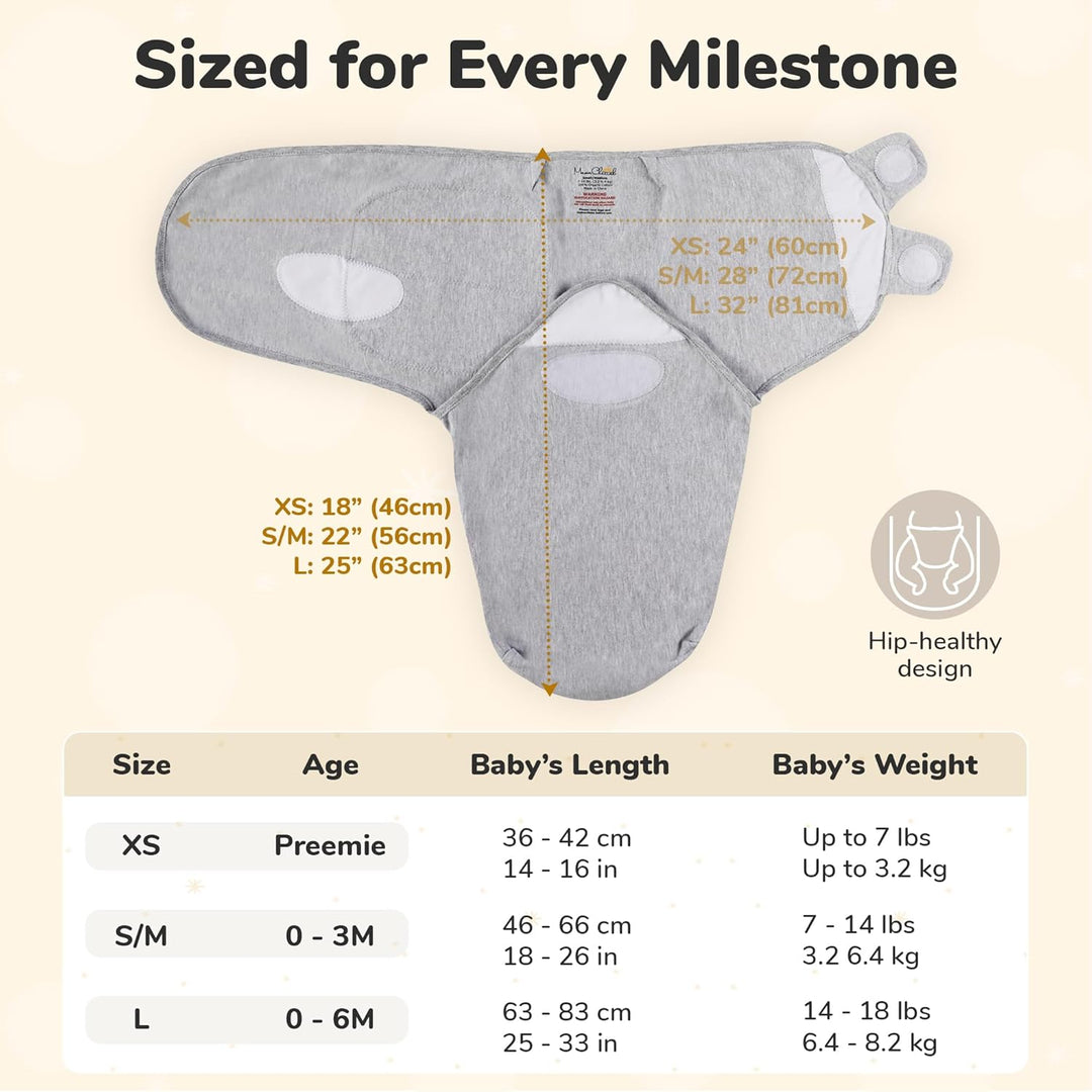 Mama Cheetah Baby Swaddle Blanket mit Zipper - 3er Pack für Neugeborene (0-3 Monate), Bio-Baumwolle,